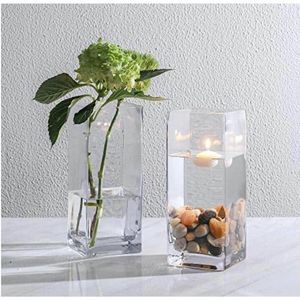 Kenmore Housewares Glass Cube Vase Set Of Two